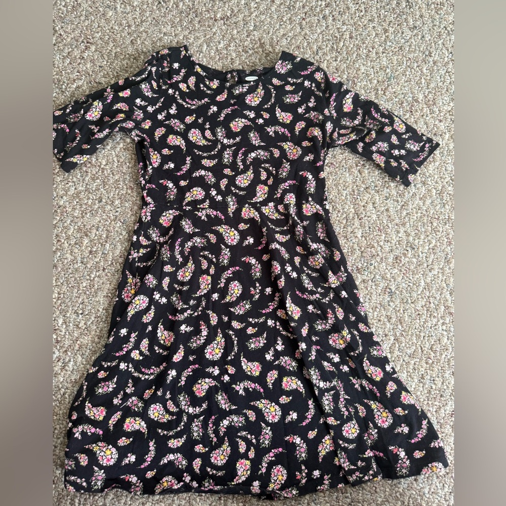 Old Navy Black Floral Kids Dress